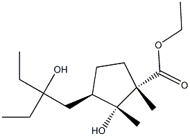 (1S,2R,3R)-3-(2-Ethyl-2-hydroxybutyl)-2-hydroxy-1,2-dimethylcyclopentanecarboxylic acid ethyl ester Structure