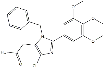 1-Benzyl-4-chloro-2-(3,4,5-trimethoxyphenyl)-1H-imidazole-5-acetic acid 구조식 이미지