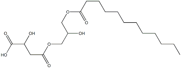 D-Malic acid hydrogen 4-(2-hydroxy-3-dodecanoyloxypropyl) ester 구조식 이미지