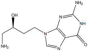 2-Amino-9-[(3S)-4-amino-3-hydroxybutyl]-1,9-dihydro-6H-purin-6-one 구조식 이미지