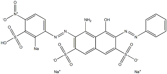 4-Amino-5-hydroxy-6-phenylazo-3-[(4-nitro-2-sodiosulfophenyl)azo]naphthalene-2,7-disulfonic acid disodium salt 구조식 이미지