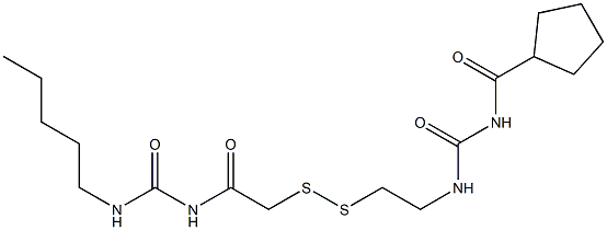 1-(Cyclopentylcarbonyl)-3-[2-[[(3-pentylureido)carbonylmethyl]dithio]ethyl]urea 구조식 이미지