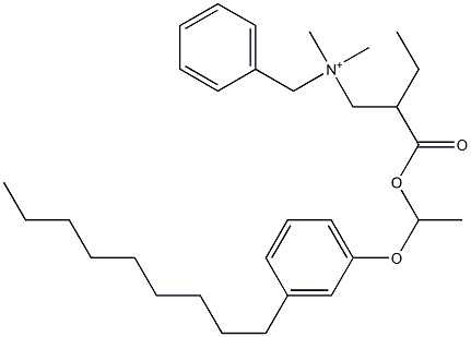 N,N-Dimethyl-N-benzyl-N-[2-[[1-(3-nonylphenyloxy)ethyl]oxycarbonyl]butyl]aminium 구조식 이미지