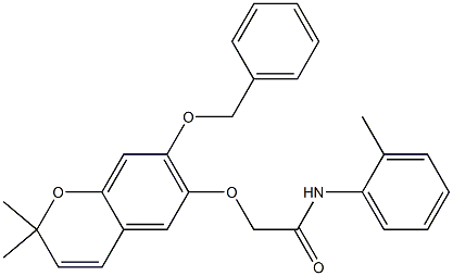 2,2-Dimethyl-7-(benzyloxy)-6-[[(2-methylphenylamino)carbonyl]methoxy]-2H-1-benzopyran Structure