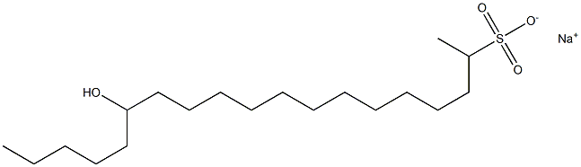 14-Hydroxynonadecane-2-sulfonic acid sodium salt 구조식 이미지