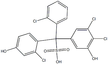 (2-Chlorophenyl)(2-chloro-4-hydroxyphenyl)(3,4-dichloro-5-hydroxyphenyl)methanesulfonic acid Structure