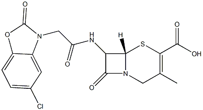 7-[[[(2,3-Dihydro-2-oxo-5-chlorobenzoxazol)-3-yl]acetyl]amino]-3-methylcepham-3-ene-4-carboxylic acid Structure