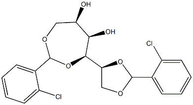 1-O,2-O:3-O,6-O-Bis(2-chlorobenzylidene)-D-glucitol 구조식 이미지