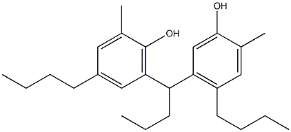 5,6'-Butylidenebis(2-methyl-4-butylphenol) Structure
