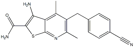 3-Amino-4,6-dimethyl-5-(4-cyanobenzyl)thieno[2,3-b]pyridine-2-carboxamide Structure