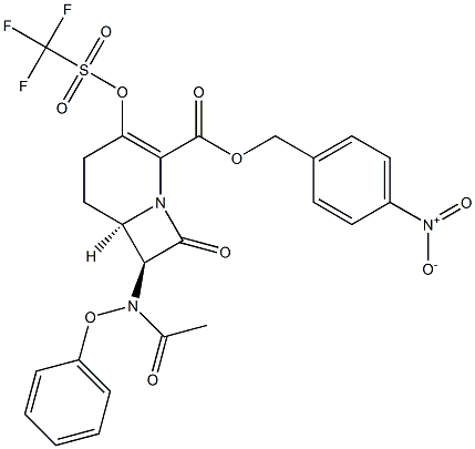 (6R,7S)-7-(Phenoxyacetylamino)-8-oxo-3-[(trifluoromethyl)sulfonyloxy]-1-azabicyclo[4.2.0]oct-2-ene-2-carboxylic acid (p-nitrobenzyl) ester 구조식 이미지