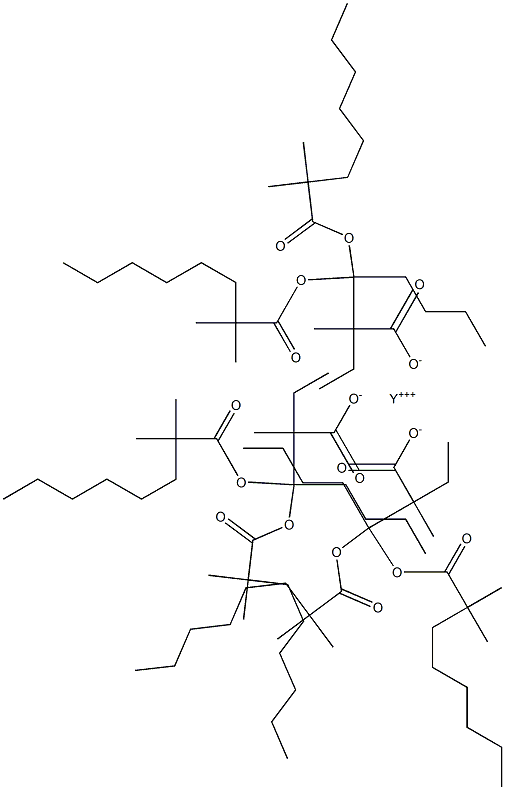 Yttrium bis(2,2-dimethyloctanoate)(2-ethyl-2-methylheptanoate) Structure