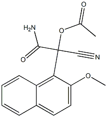 2-(2-Methoxy-1-naphtyl)-2-cyano-2-acetoxyacetamide 구조식 이미지