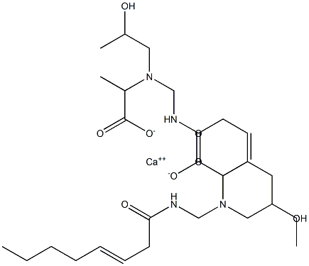 Bis[2-[N-(2-hydroxypropyl)-N-(3-octenoylaminomethyl)amino]propionic acid]calcium salt 구조식 이미지