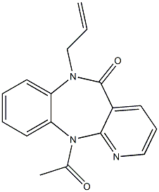 6,11-Dihydro-11-acetyl-6-(2-propenyl)-5H-pyrido[2,3-b][1,5]benzodiazepin-5-one Structure