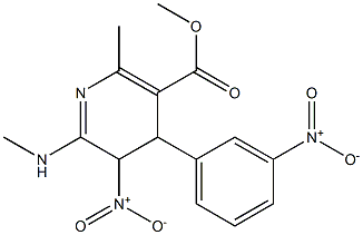 4,5-Dihydro-2-methyl-4-(3-nitrophenyl)-6-[methylamino]-5-nitronicotinic acid methyl ester 구조식 이미지