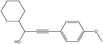 1-Cyclohexyl-3-(4-methoxyphenyl)-2-propyn-1-ol 구조식 이미지