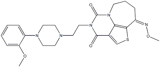 6,7,8,9-Tetrahydro-4-[2-[[4-(2-methoxyphenyl)piperazin]-1-yl]ethyl]-9-methoxyimino-5H-4,5a-diaza-1-thia-1H-benz[cd]azulene-3,5(4H)-dione 구조식 이미지