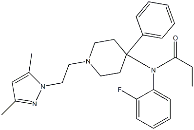 N-(2-Fluorophenyl)-N-[1-(2-(3,5-dimethyl-1H-pyrazol-1-yl)ethyl)-4-phenylpiperidin-4-yl]propanamide Structure