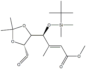 (2E,4S)-4-[[(4S,5R)-5-Formyl-2,2-dimethyldihydro-1,3-dioxol]-4-yl]-4-(tert-butyldimethylsiloxy)-3-methyl-2-butenoic acid methyl ester 구조식 이미지