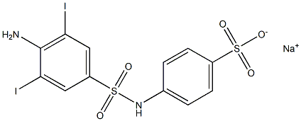 N-(4-Amino-3,5-diiodophenylsulfonyl)sulfanilic acid sodium salt 구조식 이미지