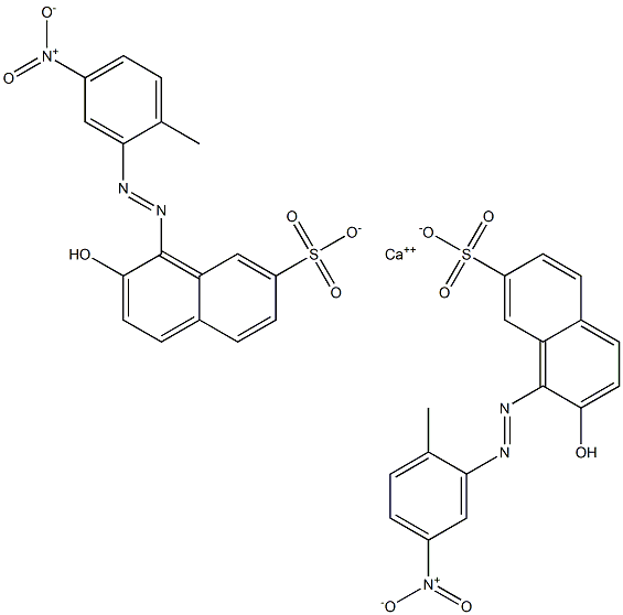 Bis[1-[(2-methyl-5-nitrophenyl)azo]-2-hydroxy-7-naphthalenesulfonic acid]calcium salt Structure