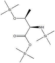 (2R,3S)-2-(Trimethylsilylamino)-3-(trimethylsilyloxy)butanoic acid trimethylsilyl ester Structure
