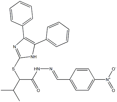 2-Isopropyl-N'-[4-nitrobenzylidene]-2-[(4,5-diphenyl-1H-imidazol-2-yl)thio]acetohydrazide Structure