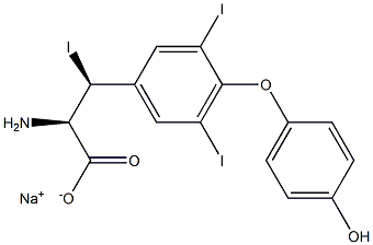 (2R,3S)-2-Amino-3-[4-(4-hydroxyphenoxy)-3,5-diiodophenyl]-3-iodopropanoic acid sodium salt 구조식 이미지