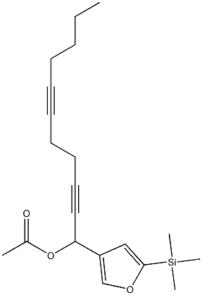 Acetic acid 1-[5-(trimethylsilyl)-3-furyl]-2,6-undecadiynyl ester Structure