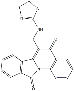 6-[[(2-Thiazolin-2-yl)amino]methyl]isoindolo[2,1-a]quinoline-5,11(5H)-dione Structure