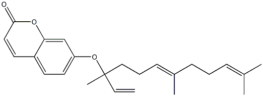(-)-7-[[1,5,9-Trimethyl-1-vinyldeca-4,8-dien-1-yl]oxy]-2H-1-benzopyran-2-one Structure