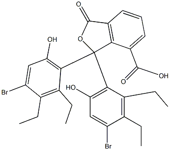 1,1-Bis(4-bromo-2,3-diethyl-6-hydroxyphenyl)-1,3-dihydro-3-oxoisobenzofuran-7-carboxylic acid 구조식 이미지