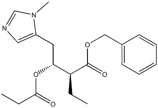 (2S,3R)-2-Ethyl-4-[(1-methyl-1H-imidazol)-5-yl]-3-propionyloxybutanoic acid benzyl ester Structure