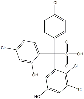 (4-Chlorophenyl)(4-chloro-2-hydroxyphenyl)(2,3-dichloro-5-hydroxyphenyl)methanesulfonic acid 구조식 이미지