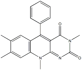 3,7,8,10-Tetramethyl-5-phenylpyrimido[4,5-b]quinoline-2,4(3H,10H)-dione 구조식 이미지