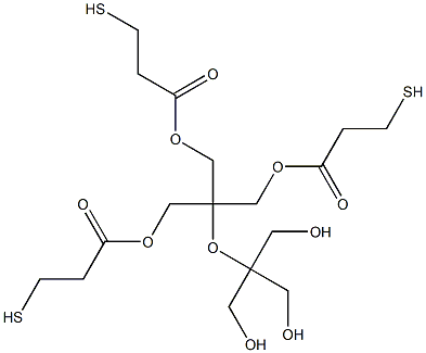 3-Mercaptopropanoic acid [5-hydroxy-4,4-bis(hydroxymethyl)-2,2-bis[(3-mercapto-1-oxopropoxy)methyl]-3-oxapentan]-1-yl ester Structure
