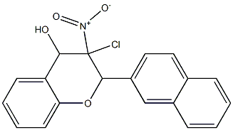 3-Chloro-3,4-dihydro-4-hydroxy-3-nitro-2-(2-naphtyl)-2H-1-benzopyran 구조식 이미지