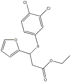 3-[(3,4-Dichlorophenyl)thio]-3-(2-furanyl)propionic acid ethyl ester Structure