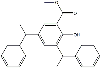 3,5-Bis(1-phenylethyl)salicylic acid methyl ester 구조식 이미지