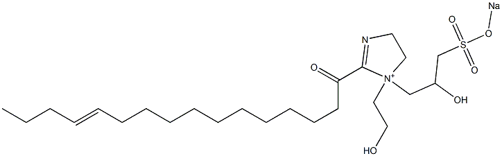 1-(2-Hydroxyethyl)-1-[2-hydroxy-3-(sodiooxysulfonyl)propyl]-2-(12-hexadecenoyl)-2-imidazoline-1-ium 구조식 이미지