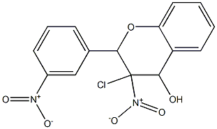 3-Chloro-3,4-dihydro-4-hydroxy-3-nitro-2-(3-nitrophenyl)-2H-1-benzopyran Structure