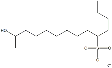 13-Hydroxytetradecane-5-sulfonic acid potassium salt Structure