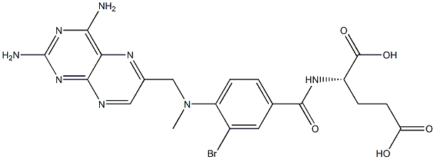 N-[3-Bromo-4-[[(2,4-diaminopteridin-6-yl)methyl]methylamino]benzoyl]-L-glutamic acid 구조식 이미지