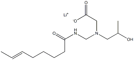 N-(2-Hydroxypropyl)-N-(6-octenoylaminomethyl)glycine lithium salt Structure