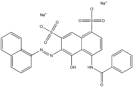 5-Hydroxy-6-[(1-naphtyl)azo]-4-[(phenylcarbonyl)amino]-1,7-naphthalenedisulfonic acid disodium salt 구조식 이미지