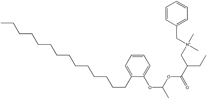 N,N-Dimethyl-N-benzyl-N-[2-[[1-(2-tetradecylphenyloxy)ethyl]oxycarbonyl]butyl]aminium Structure