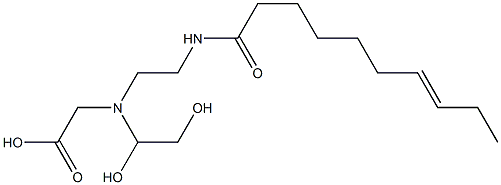 N-(1,2-Dihydroxyethyl)-N-[2-(7-decenoylamino)ethyl]aminoacetic acid 구조식 이미지