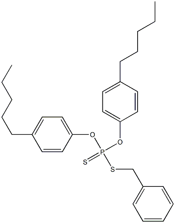 Dithiophosphoric acid O,O-bis(4-pentylphenyl)S-benzyl ester 구조식 이미지