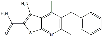 3-Amino-4,6-dimethyl-5-benzylthieno[2,3-b]pyridine-2-carboxamide 구조식 이미지